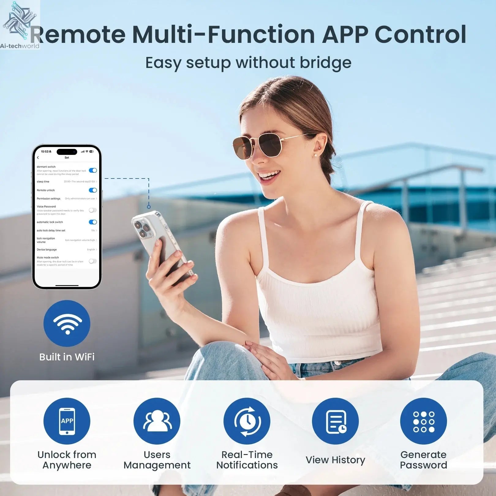 Smart Door Lock – Keyless Entry with Doorbell | App Control - Ai-TechWorld