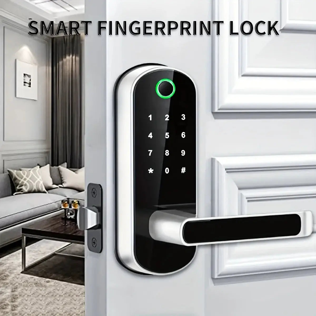 Smart Fingerprint Door Lock App Remote Control Keyless WIFI Digital Touchscreen Lock NFC IP67 Waterproof with 2 IC Cards Ai-TechWorld 