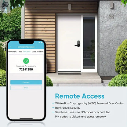 Smart Fingerprint Door Lock App Remote Control Keyless WIFI Digital Touchscreen Lock NFC IP67 Waterproof with 2 IC Cards Ai-TechWorld 