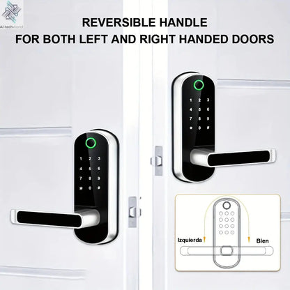Smart Fingerprint Door Lock App Remote Control Keyless WIFI Digital Touchscreen Lock NFC IP67 Waterproof with 2 IC Cards Ai-TechWorld 