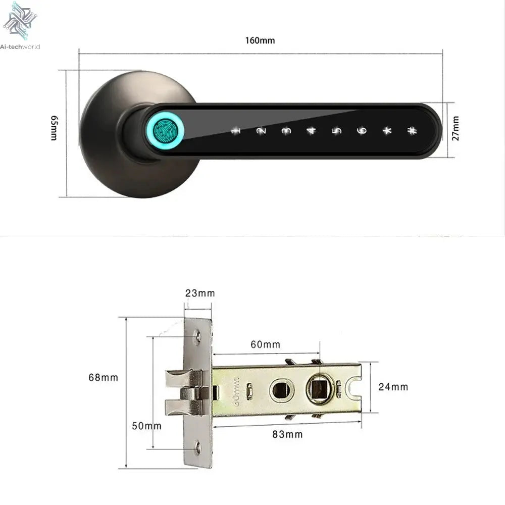 Smart Fingerprint Door Lock – Keyless Entry with Bluetooth, APP - Ai - TechWorld