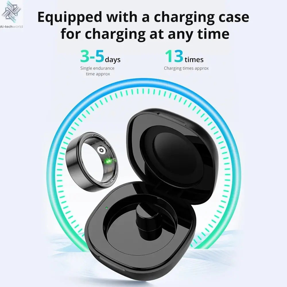 Smart Fitness Tracker Ring - Battery Life, 39 Days, Health Monitor, Waterproof - Ai - TechWorld