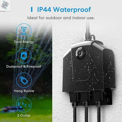 Smart HomeKit Wi - Fi Indoor/Outdoor Plug – IP44 Waterproof with 3 AC Outlets and App Control - Ai - TechWorld