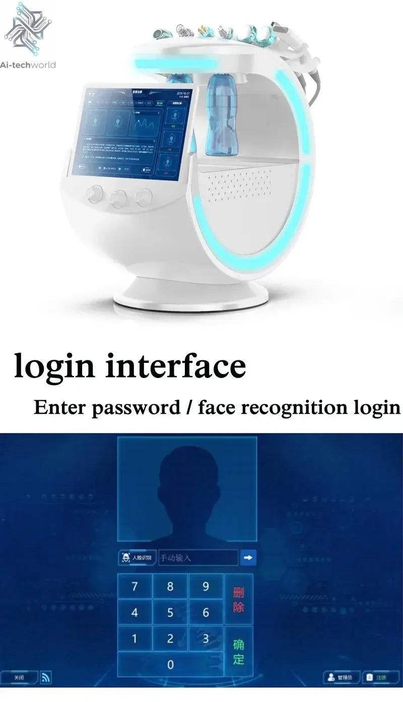Smart Ice Blue Plus 7 in 1 Oxygen Hydro dermabrasion Bubble Machine Professional Face Hydra Machine rf Lifting ultrason machine Ai-TechWorld 