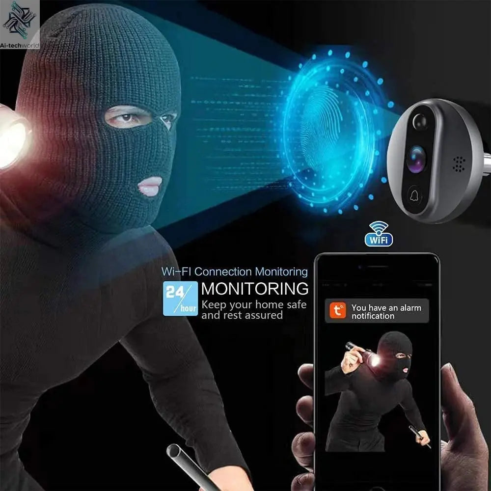 Smart Life Tuya 1080P WiFi Door Bell with camera - Alexa - Google - Ai - TechWorld