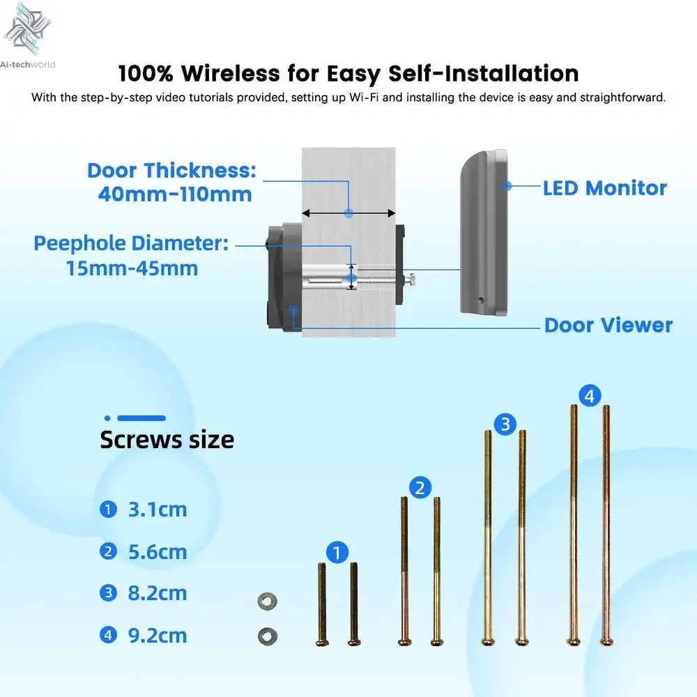 Smart Life Tuya 1080P WiFi Door Bell with camera - Alexa - Google - Ai - TechWorld