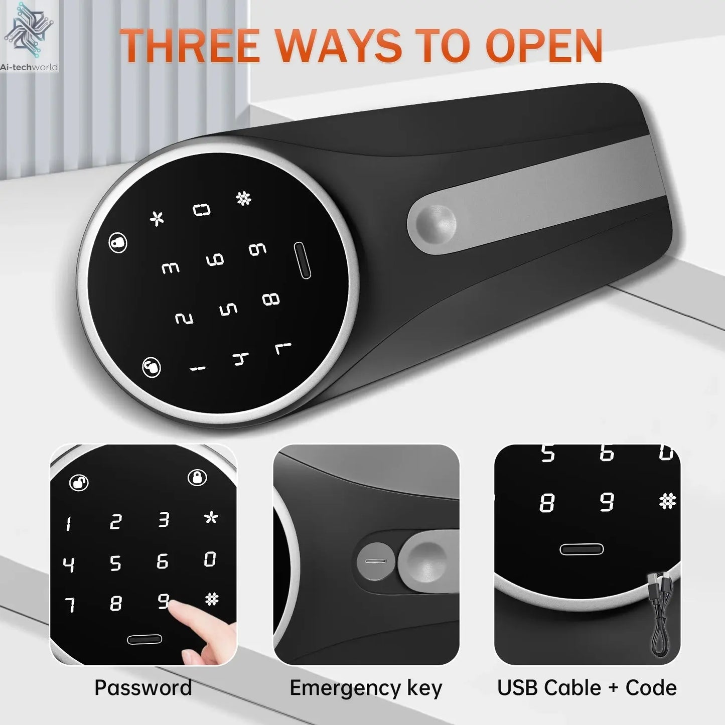 Smart Locker with Alarm System & Silent Mode – Long Gun Cabinet with Removable Shelf Ai-TechWorld