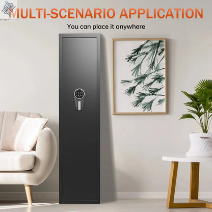 Smart Locker with Alarm System & Silent Mode – Long Gun Cabinet with Removable Shelf Ai-TechWorld