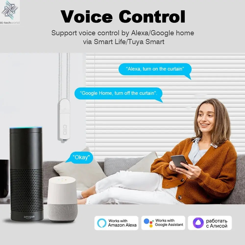 Smart Motorized Electric Roller Shutter Blind Curtain Motor – Voice and App Controlled - Alexa Google Home Alice - Ai - TechWorld