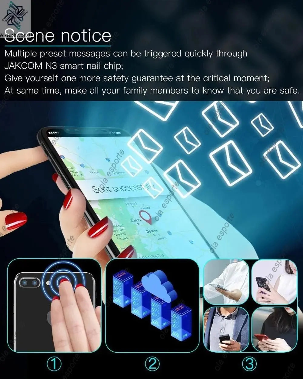 Smart Nail Chip Skin - friendly Wireless Accessory NFC Electronics Touching Sensor Nail Chip for Girl - Ai - TechWorld