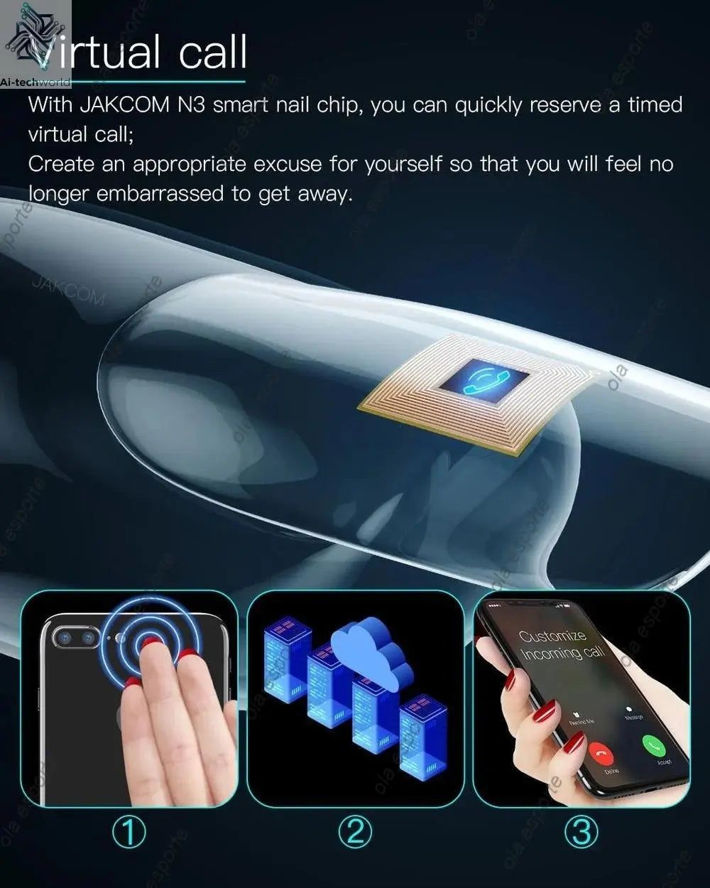 Smart Nail Chip Skin - friendly Wireless Accessory NFC Electronics Touching Sensor Nail Chip for Girl - Ai - TechWorld