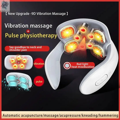 Smart Neck Massage Instrument Portable Shoulder Neck Massage Cervical Vertebra Health Care Vibrator Heating Compress Massage - Ai - TechWorld