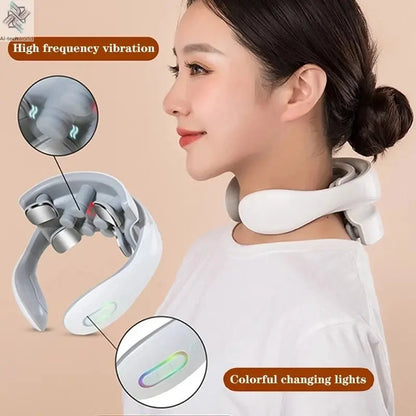 Smart Neck Massage Instrument Portable Shoulder Neck Massage Cervical Vertebra Health Care Vibrator Heating Compress Massage - Ai - TechWorld