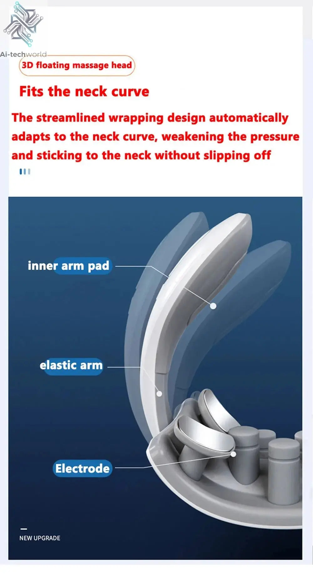 Smart Neck Massage Instrument Portable Shoulder Neck Massage Cervical Vertebra Health Care Vibrator Heating Compress Massage - Ai - TechWorld