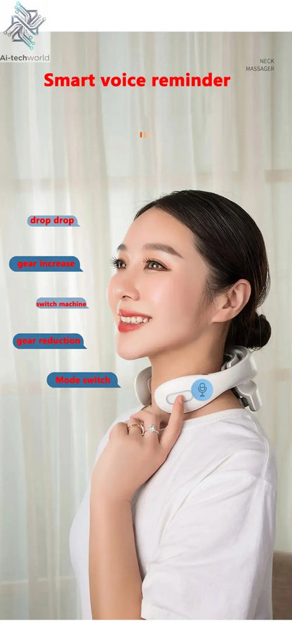 Smart Neck Massage Instrument Portable Shoulder Neck Massage Cervical Vertebra Health Care Vibrator Heating Compress Massage - Ai - TechWorld