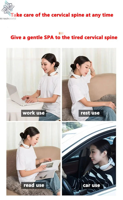 Smart Neck Massage Instrument Portable Shoulder Neck Massage Cervical Vertebra Health Care Vibrator Heating Compress Massage - Ai - TechWorld
