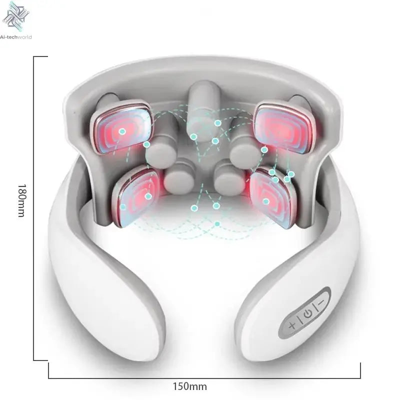 Smart Neck Massage Instrument Portable Shoulder Neck Massage Cervical Vertebra Health Care Vibrator Heating Compress Massage - Ai - TechWorld