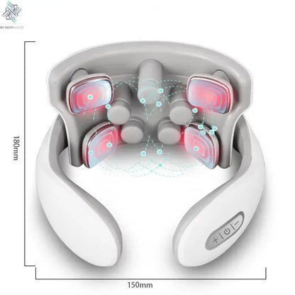 Smart Neck Massage Instrument Portable Shoulder Neck Massage Cervical Vertebra Health Care Vibrator Heating Compress Massage - Ai - TechWorld