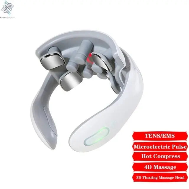 Smart Neck Massage Instrument Portable Shoulder Neck Massage Cervical Vertebra Health Care Vibrator Heating Compress Massage - Ai - TechWorld