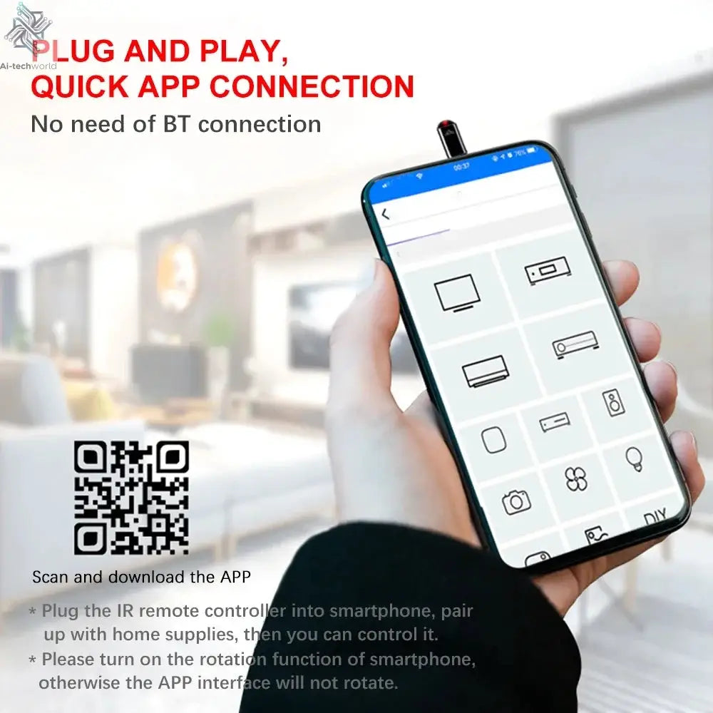 Smart Phone Infrared Transmitter Universal Mini Remote Controller Replacement for IOS Smartphone TV Air Conditioner Fan Camera Ai-TechWorld 