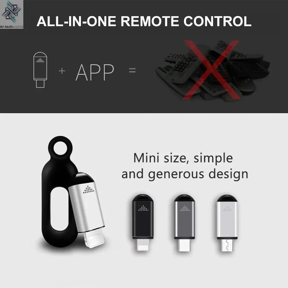 Smart Phone Infrared Transmitter Universal Mini Remote Controller Replacement for IOS Smartphone TV Air Conditioner Fan Camera Ai-TechWorld 