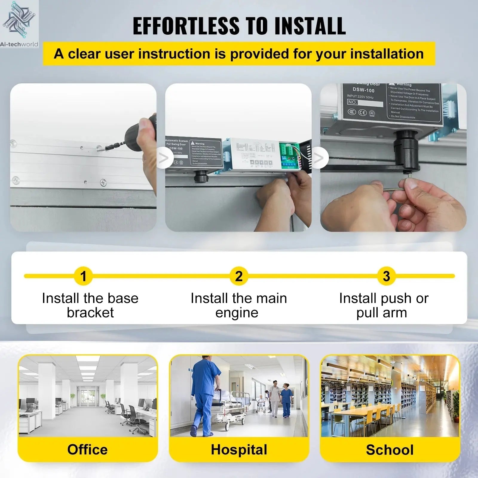 Smart Swing Door Opener - Automatic Swing Door Operator Ai-TechWorld