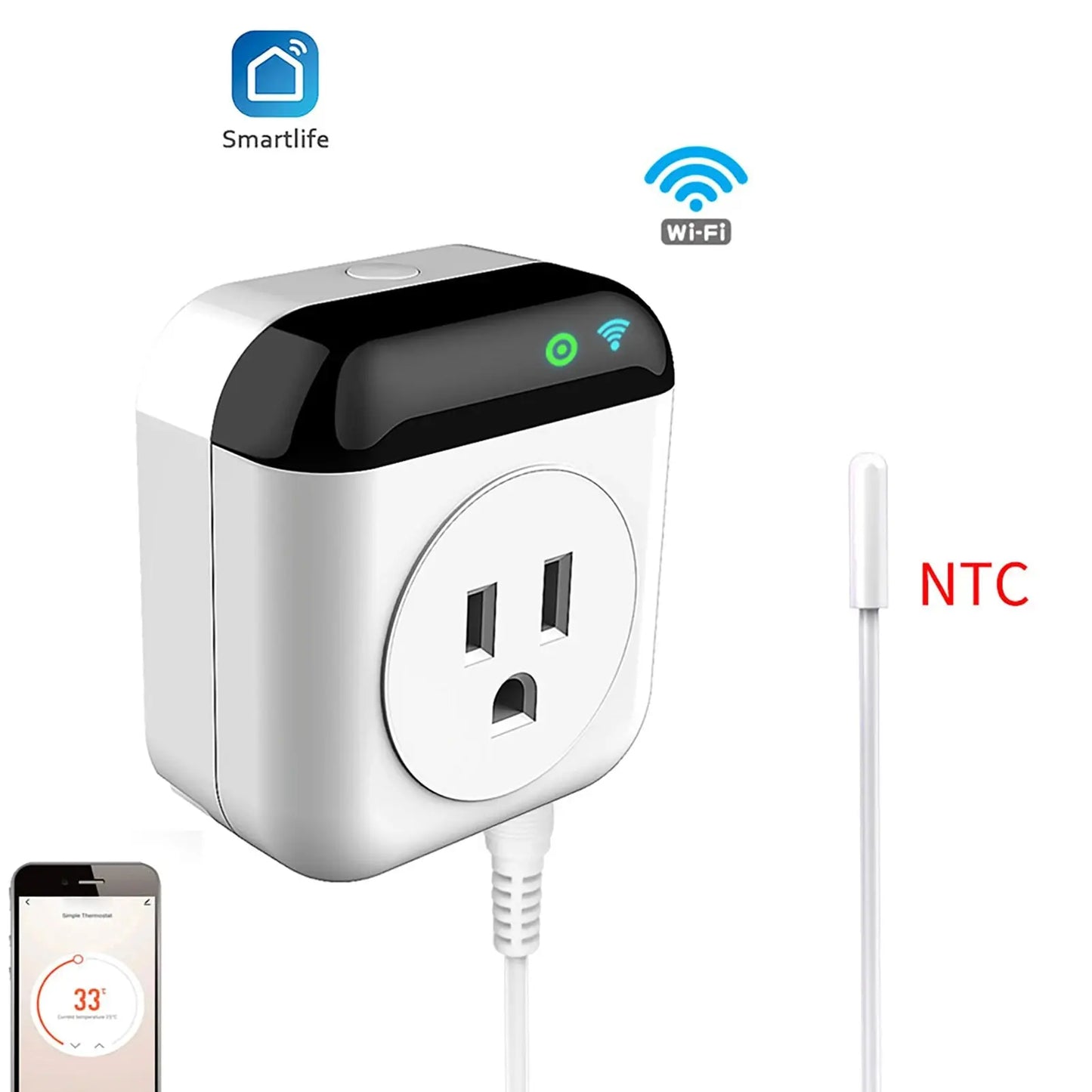 Smart Thermostat Socket 10A – Programmable WiFi Temperature Control Plug with App and Voice Control - Ai - TechWorld