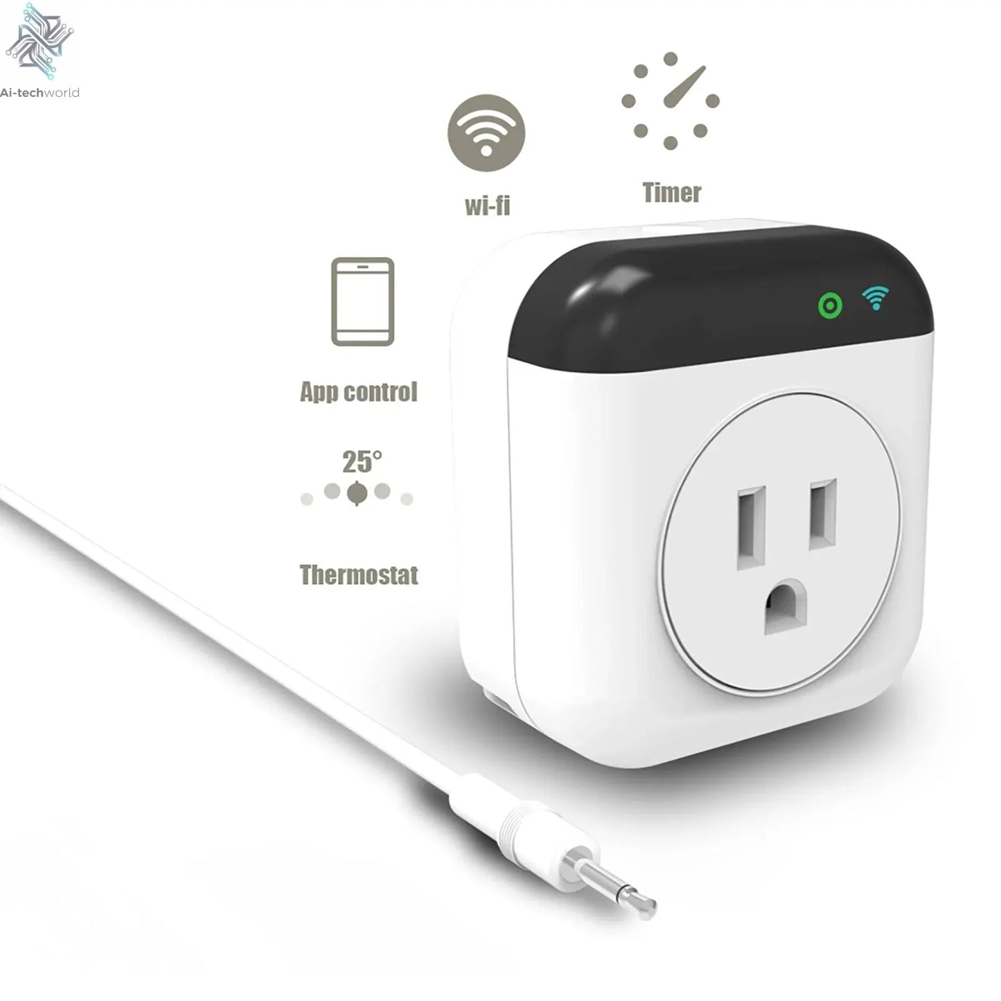 Smart Thermostat Socket 10A – Programmable WiFi Temperature Control Plug with App and Voice Control - Ai - TechWorld