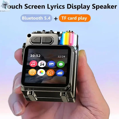 Smart Touch Screen Bluetooth Speaker Mini Portable Audio Player Wireless Handsfree Call MP3 Music Box Support TF Play APP Contro Ai-TechWorld 