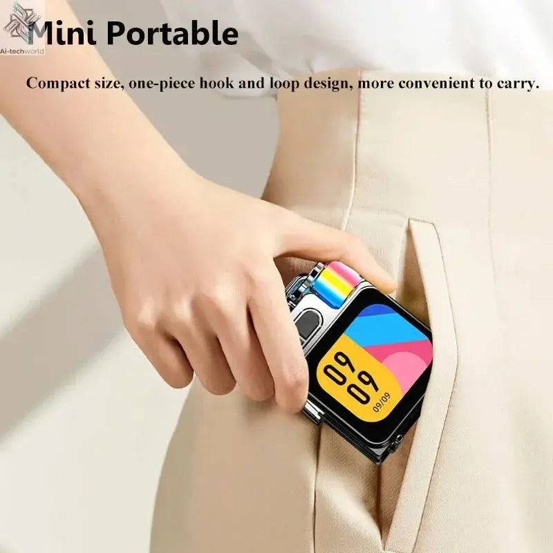 Smart Touch Screen Bluetooth Speaker Mini Portable Audio Player Wireless Handsfree Call MP3 Music Box Support TF Play APP Contro Ai-TechWorld 