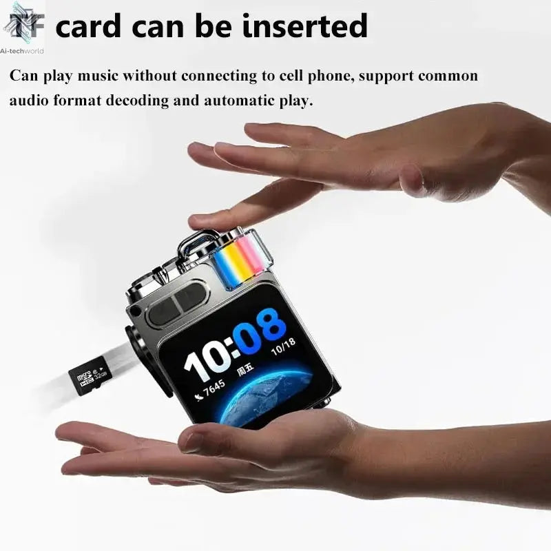 Smart Touch Screen Bluetooth Speaker Mini Portable Audio Player Wireless Handsfree Call MP3 Music Box Support TF Play APP Contro Ai-TechWorld 