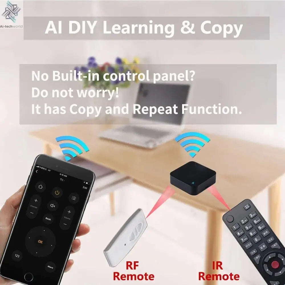 Smart Universal Remote Control - Compatible with Alexa, Google Home, Air Conditioners, TVs Ai-TechWorld