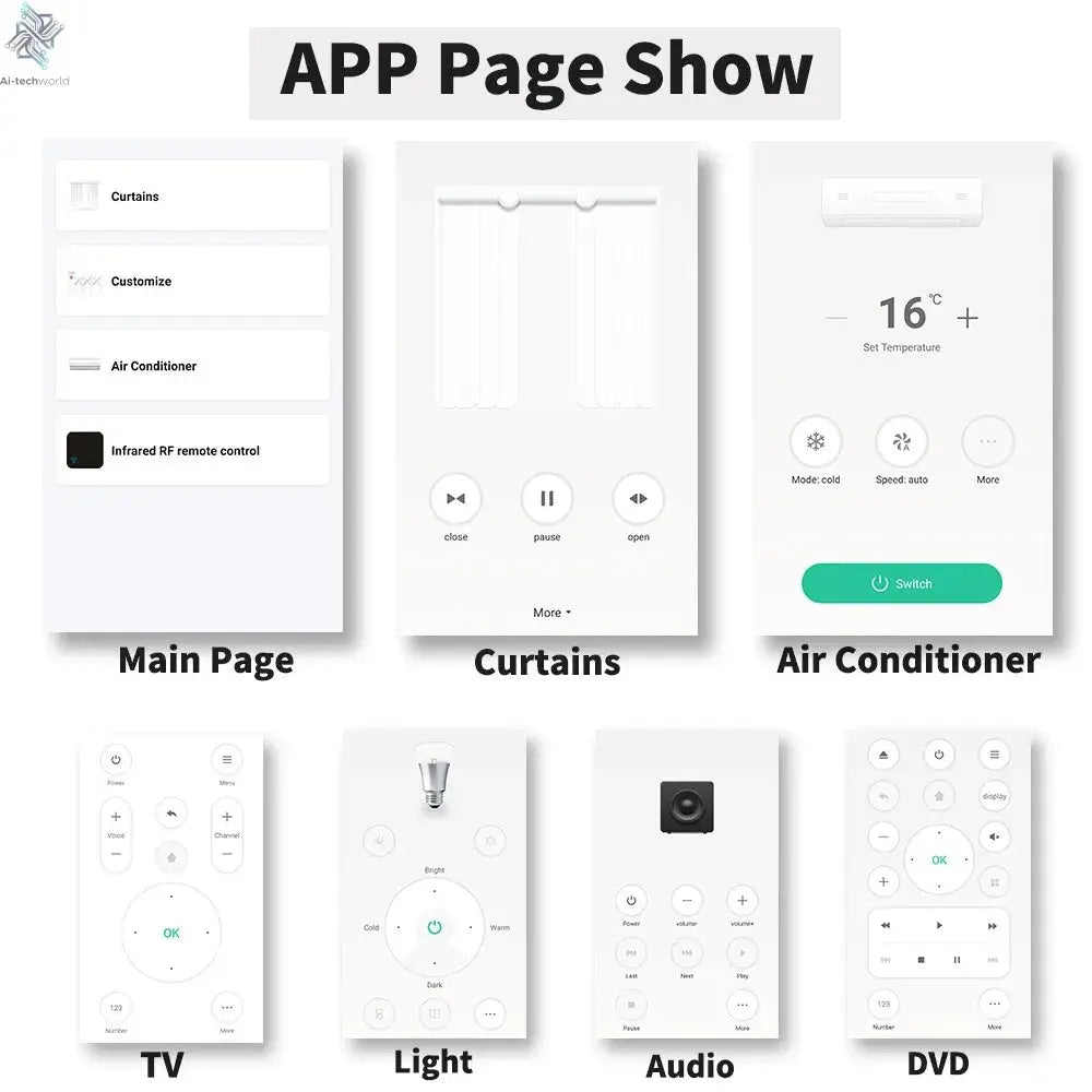 Smart Universal Remote Control - Compatible with Alexa, Google Home, Air Conditioners, TVs Ai-TechWorld