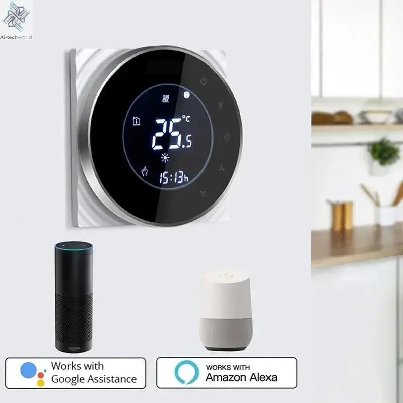 Smart WiFi Touchscreen Thermostat for Electric & Water Heating – Compatible with Google Home & Alexa - Ai - TechWorld