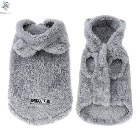Soft Fleece Pet Dog Clothes Cute Hoodie Coat For Small Medium Dogs Cats Autumn Winter Puppy Hooded Jacket Sweater Pug Apparel Ai-TechWorld 