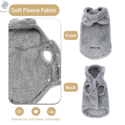 Soft Fleece Pet Dog Clothes Cute Hoodie Coat For Small Medium Dogs Cats Autumn Winter Puppy Hooded Jacket Sweater Pug Apparel Ai-TechWorld 