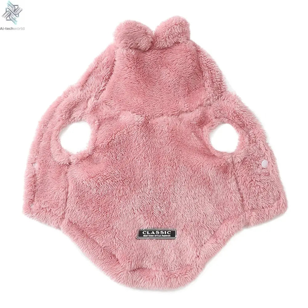 Soft Fleece Pet Dog Clothes Cute Hoodie Coat For Small Medium Dogs Cats Autumn Winter Puppy Hooded Jacket Sweater Pug Apparel Ai-TechWorld 