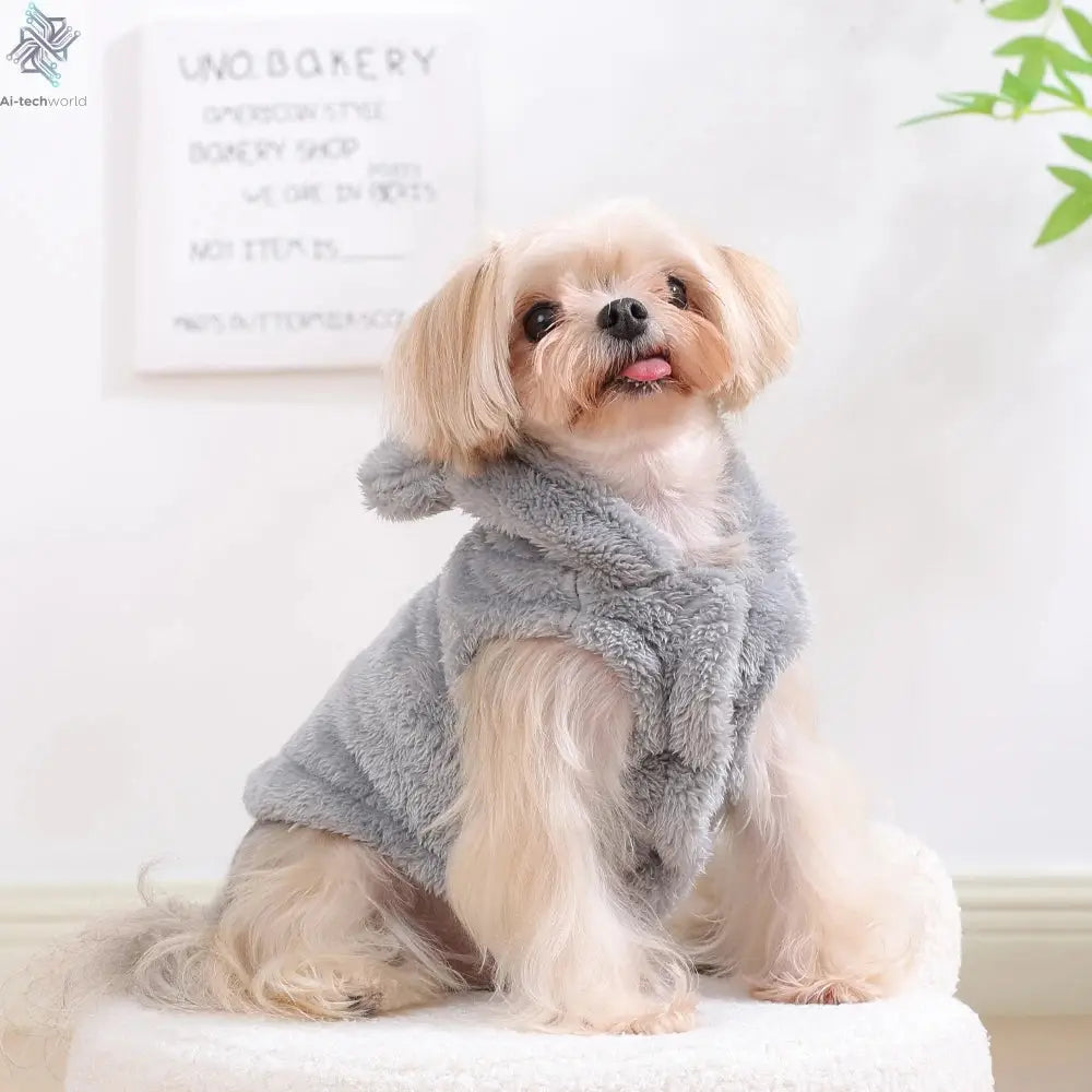 Soft Fleece Pet Dog Clothes Cute Hoodie Coat For Small Medium Dogs Cats Autumn Winter Puppy Hooded Jacket Sweater Pug Apparel Ai-TechWorld 