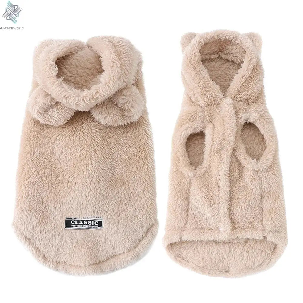 Soft Fleece Pet Dog Clothes Cute Hoodie Coat For Small Medium Dogs Cats Autumn Winter Puppy Hooded Jacket Sweater Pug Apparel Ai-TechWorld 