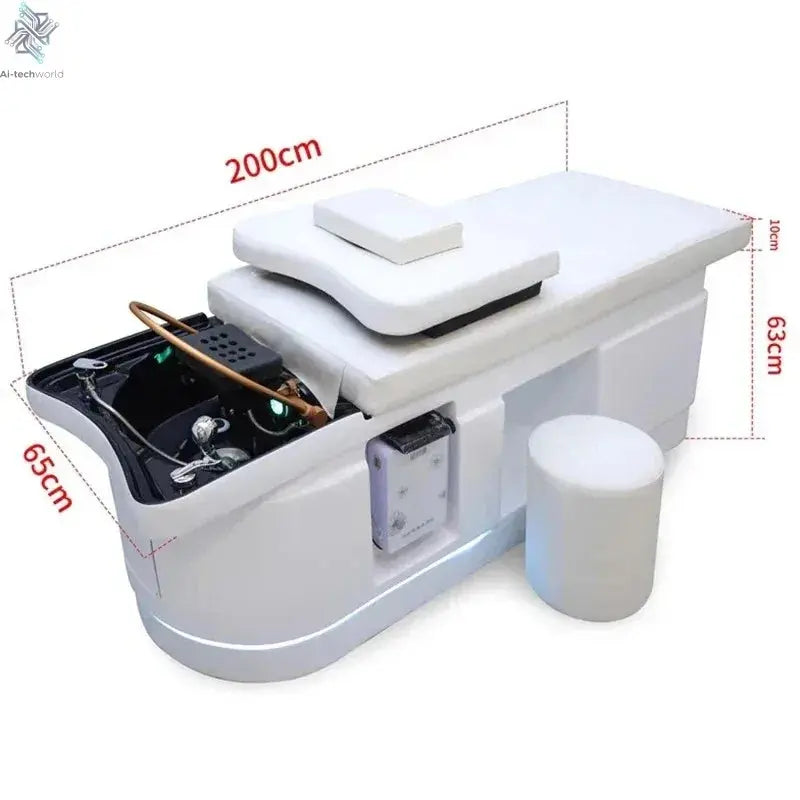Spa Massage Shampoo Bed for Hair Salon, Commercial Use, Hairdressing Shaving Station, Water Circulation Basin, Beauty Furn, 2025 Ai-TechWorld 