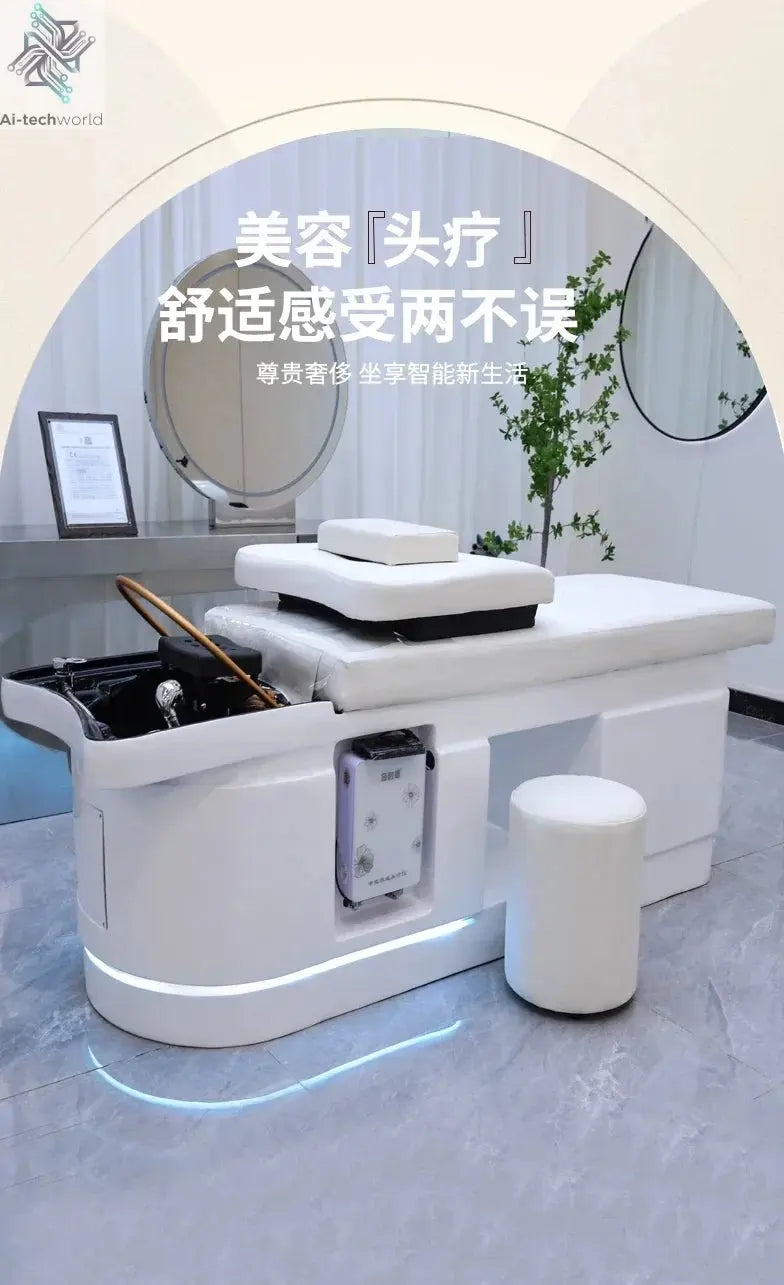Spa Massage Shampoo Bed for Hair Salon, Commercial Use, Hairdressing Shaving Station, Water Circulation Basin, Beauty Furn, 2025 Ai-TechWorld 