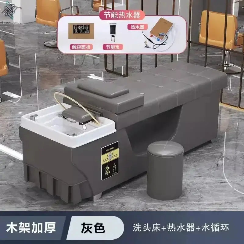 Spa Massage Shampoo Bed for Hair Salon, Commercial Use, Hairdressing Shaving Station, Water Circulation Basin, Beauty Furn, 2025 Ai-TechWorld 