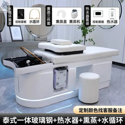 Spa Massage Shampoo Bed for Hair Salon, Commercial Use, Hairdressing Shaving Station, Water Circulation Basin, Beauty Furn, 2025 Ai-TechWorld 