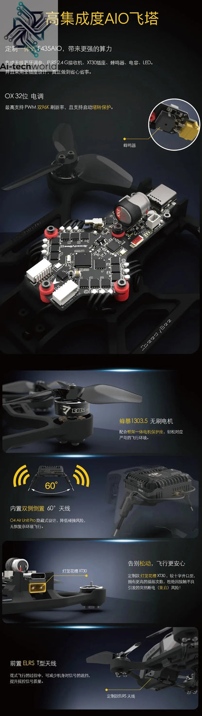 Speedybee Mario Mini 25 Mini25 2.4Ghz 3S FPV Drone (F435 AIO FC and OX32bit 25A 4in1 ESC) Ai-TechWorld 
