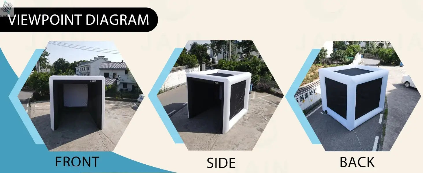 Stock！Inflatable Golf Sim Room Swing Golf Practice Cage with built-in fan,Oxford cloth,Golf Simulator Enclosures - Ai-TechWorld