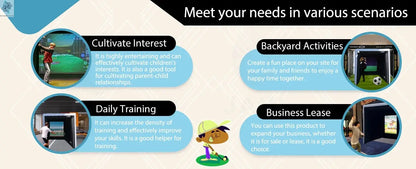 Stock！Inflatable Golf Sim Room Swing Golf Practice Cage with built-in fan,Oxford cloth,Golf Simulator Enclosures - Ai-TechWorld