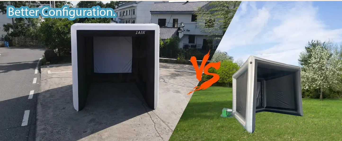 Stock！Inflatable Golf Sim Room Swing Golf Practice Cage with built-in fan,Oxford cloth,Golf Simulator Enclosures - Ai-TechWorld