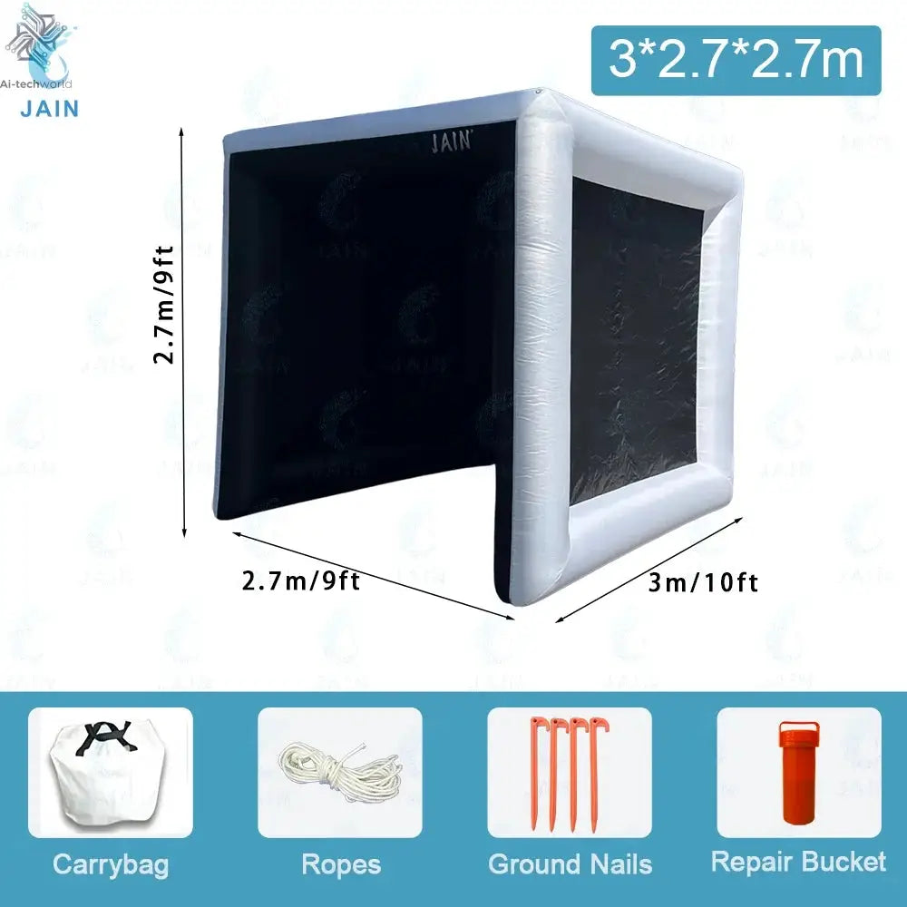 Stock！Inflatable Golf Sim Room Swing Golf Practice Cage with built-in fan,Oxford cloth,Golf Simulator Enclosures - Ai-TechWorld