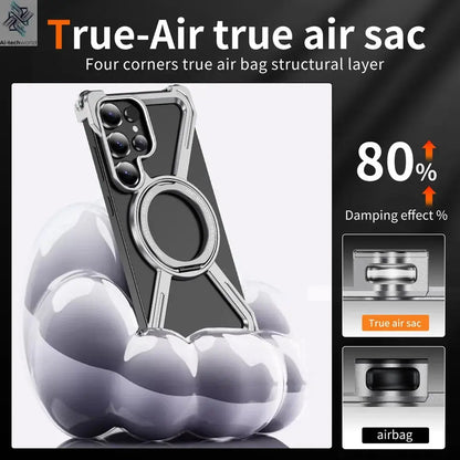 Sturdy Case Titanium Metal  For Samsung Galaxy S25 Ultra S24 Ultra S23 Ultra Aluminum Alloy Bumper Magnetic Rotation Holder Cover Ai-TechWorld 