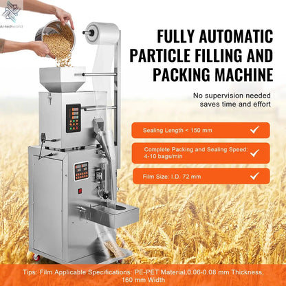 SucceBuy 1-100g Automatic Particle Packaging Machine Powder Sachet Weighting Filling Packing Machine for Tea Seeds Beans Rice Ai-TechWorld 